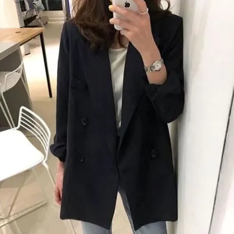 여성 기본 모던 스타일 깔끔한 어깨패드 마이 자켓