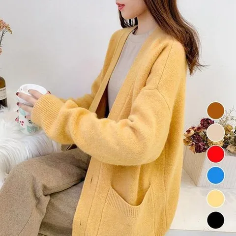 [프로셀러] 통통 컬러 토톰 두꺼운 자켓 학생 롱가디건