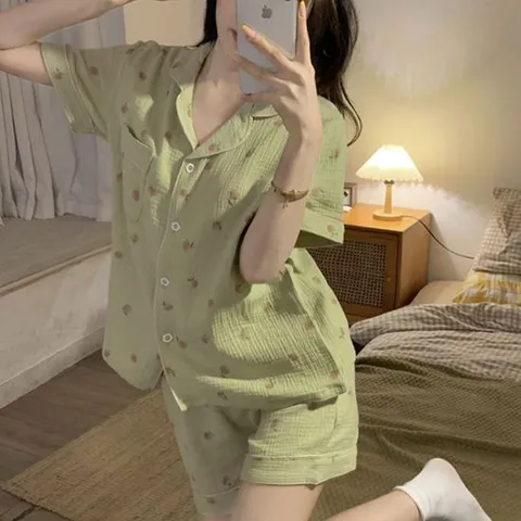데일리 여성 여름 예쁘고 러블리한 잠옷 세트 홈웨어