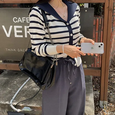 [페리엠]스트라이프 세일러 니트 FREE 아토레가디건