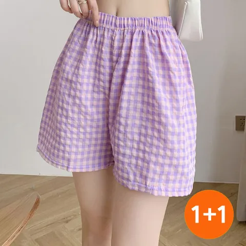 2개세트 여성 순면 잠옷 반바지 여름 파자마 트렁크팬츠 3부