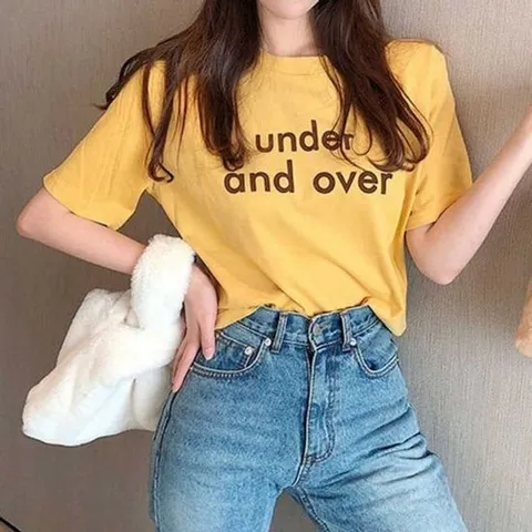 여성프린팅반팔 라운드넥 맨투맨 라운드넥티셔츠 레터링 여성프