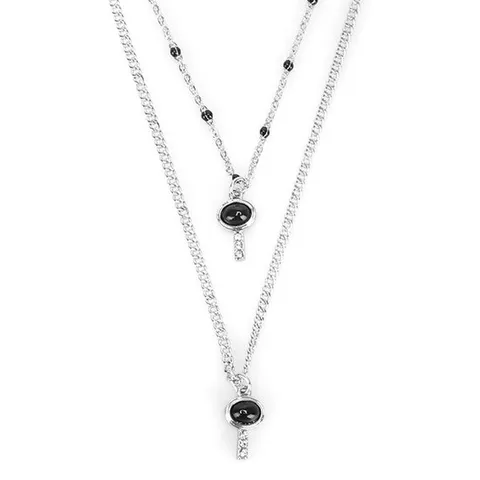 [스콰즈]스콰즈 목걸이 써지컬스틸 줄 여자 남자 커플 두줄 SIDA