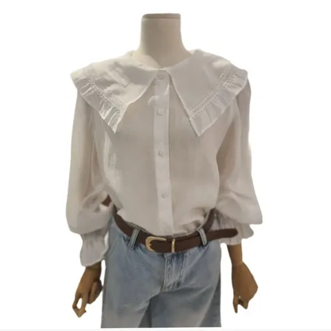 [ 롯데백화점 ]프릴 빅카라 블라우스 FSDNSWBS06