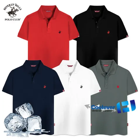 [비버리힐즈폴로클럽] 남여공용 쿨에버 스판 반팔 카라 티셔츠 TPW-001