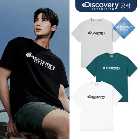 [디스커버리] 남성 프레시벤트 로건 빅로고 반팔티셔츠 4종 택1