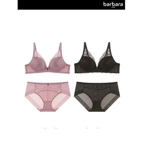 [비비안]바바라 프리미엄 레이스 노와이어 브라팬티 4종세트