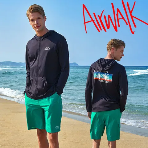 [에어워크]에어워크서프 남성래쉬가드세트 2피스 후드집업 보드