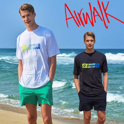 [에어워크]에어워크서프 남성래쉬가드세트 2피스 반팔티 보드숏