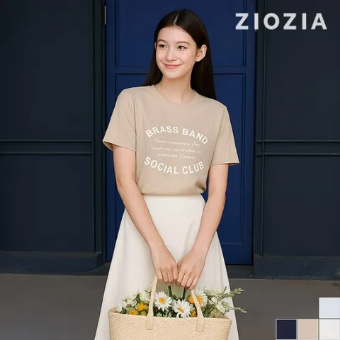 [지오지아 여성] 여성 레터링 그래픽 반팔티 D (AFC2TR1101_D)