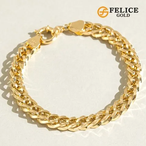 [펠리체골드] 14K 더블 커브 팔찌 (L)