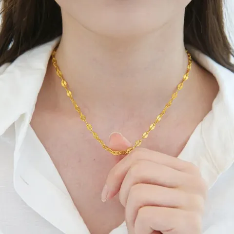 24K 순금 목걸이 패턴 체인 3.75g+18K 잠금장식