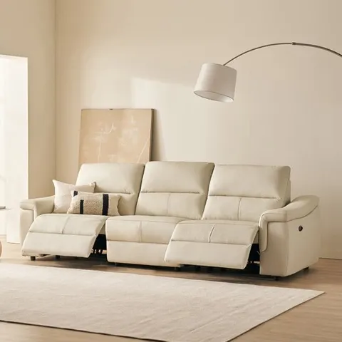 삼익가구 더베리 프리미엄 천연면피 4인용 전동 리클라이너 소파