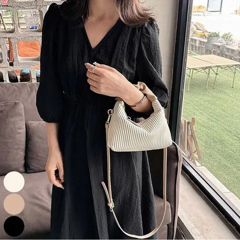 미니 셔링 레더 토트백 손가방 크로스백 멀티 실용성