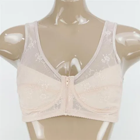 빅사이즈 앞지퍼 홑겹 스포츠 브라 에뜨랑제 77