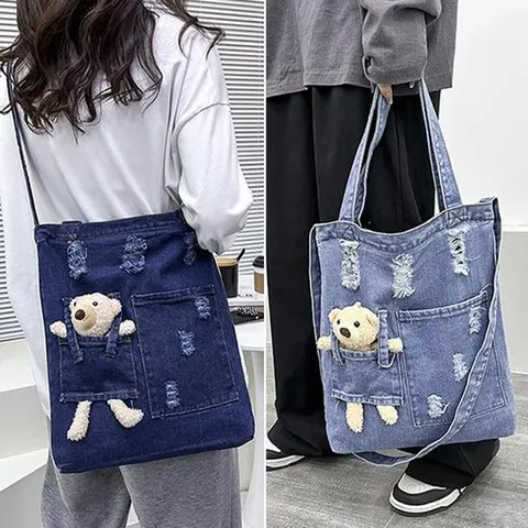 청 데님 크로스백 쇼퍼백 숄더백 나들이 여행 미니백