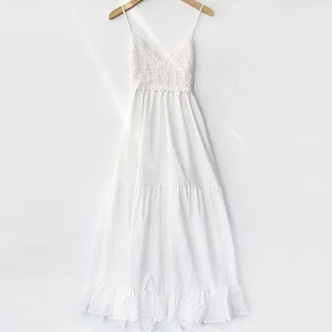 화이트 니트 탑 여성 바캉스 휴양지 나시 롱 원피스