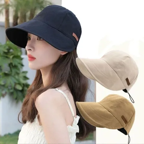 여성 스트링조절 와이드 버킷햇 넓은 챙 자외선차단