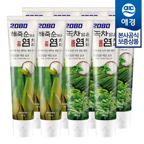 [애경] 2080 염치약 120g x8개 / 잇몸질환예방 불소치약