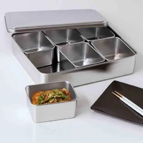 분리형 스텐 밧드 찬통 보관용기 5종 6칸 세트