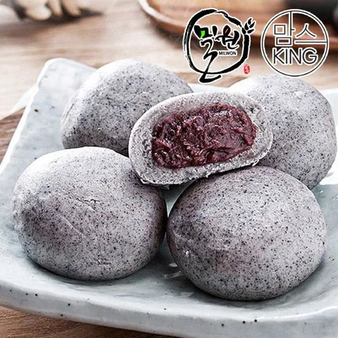 [맘스킹]밀원본가 HACCP 안흥흑미찐빵 25개(1600g)-국산팥