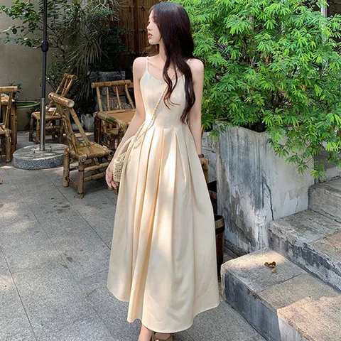 [특가세일] 프렌치 서스펜더 플리츠 원피스