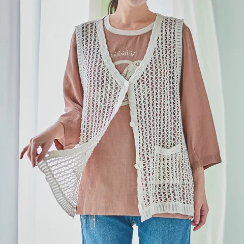 바띠 케미칼 니트 베스트 엄마옷 중년 홈쇼핑 여성의류