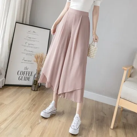 쉬폰 와이드 플리츠 치마 바지 MDP655