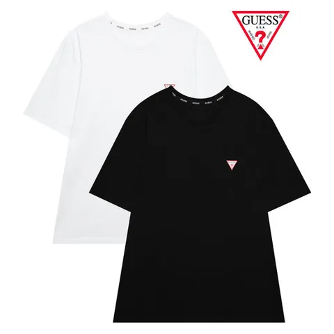 코튼스판 UNI 크루넥 티셔츠 세트 (WH/BK)