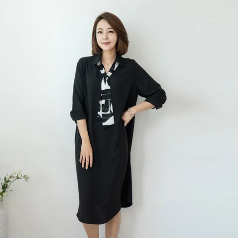 엄마옷 마담4060 원피스실켓스카프-ZOP2404020-