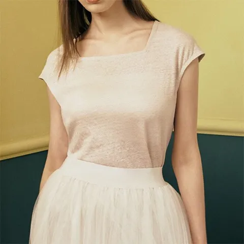 린넨블렌드 스퀘어넥 탑 1종