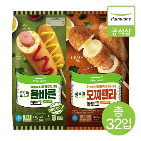 [풀무원]모짜렐라16입+올바른핫도그16입(총32입)