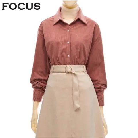 코듀로이셔츠카라크롭블라우스_VFI3W1BL5040