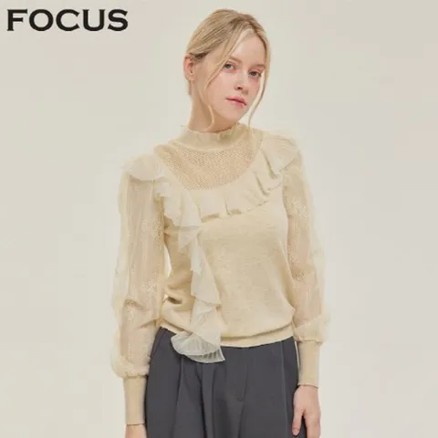 레이스프릴배색니트_VFI4S1KT2051