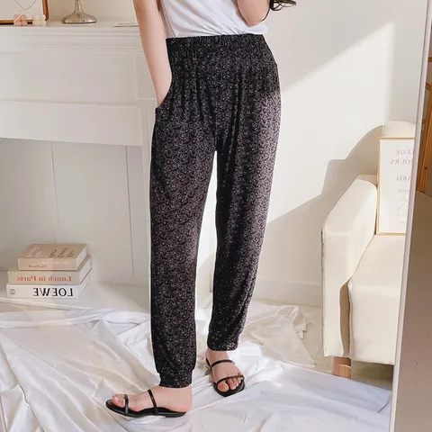 여성 홈웨어 여름 냉장고 9부 밴드바지