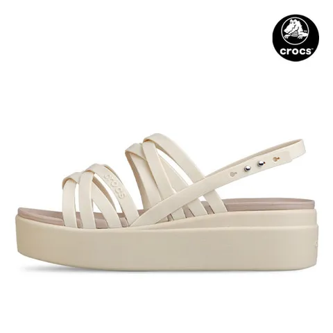 크록스 브루클린 스트래피 로우 웨지 여성 힐 슬리퍼 샌들 본 206751-2Y2