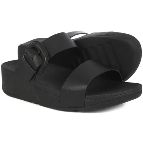 핏플랍 루루 커버드 버클 레더 블랙 여성 슬라이드 (HN1-001)