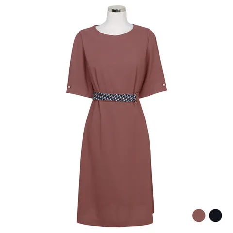 [클라비스]솔리드 스카프벨트 원피스(CVOWA3802M)