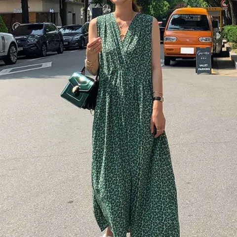 키빌로[996]-V 넥 나시 원피스