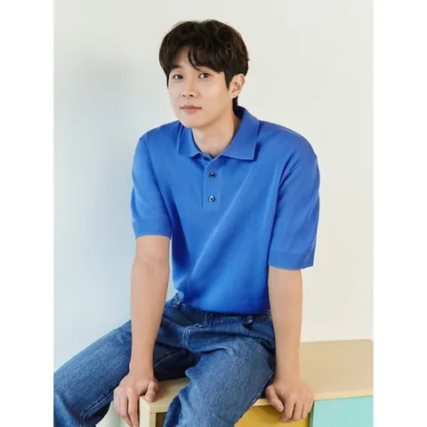 [ 롯데백화점 ][프로젝트엠]남성 오버핏 카라 반팔 스웨터 EPE2ER1100