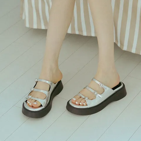 프리플라 ljh063-7 platform heart strap mule _ 4colors