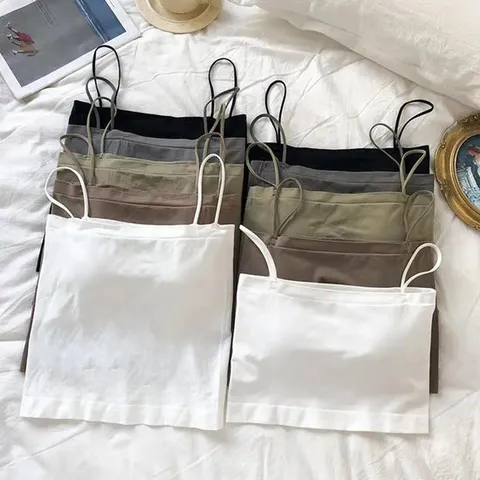 데일리 튜브탑 나시 패드있는 노와이어 심리스 이너