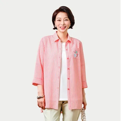 [마담엘레강스] 럭키 썸머 스트라이프 자켓 K252JK01