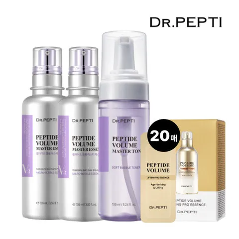 닥터펩티 펩타이드 볼륨 마스터 세트(에센스105ml*2+버블토너1)+파우치20매