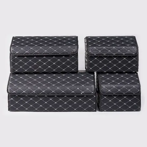 퀼팅 가죽 자동차 트렁크 정리함 30x30 뚜껑있는 차량용 수납함 보관박스 스몰 TKZ1