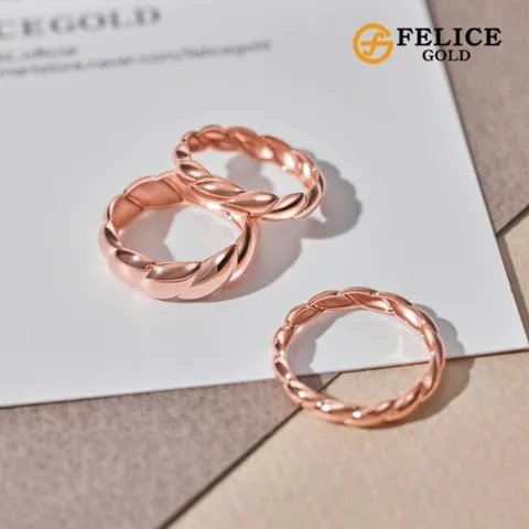 [신년행운특가] 펠리체골드 18K 크루아상 반지 (M)