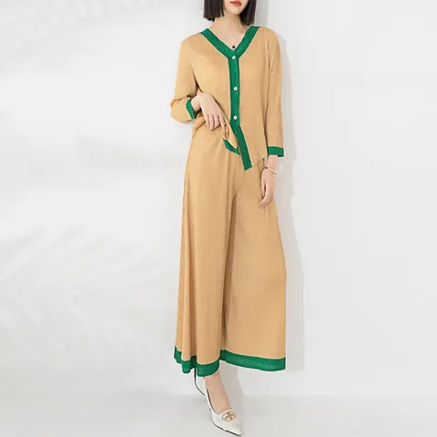 [PLEATS] 캠브 가디건 팬츠 플리츠 set