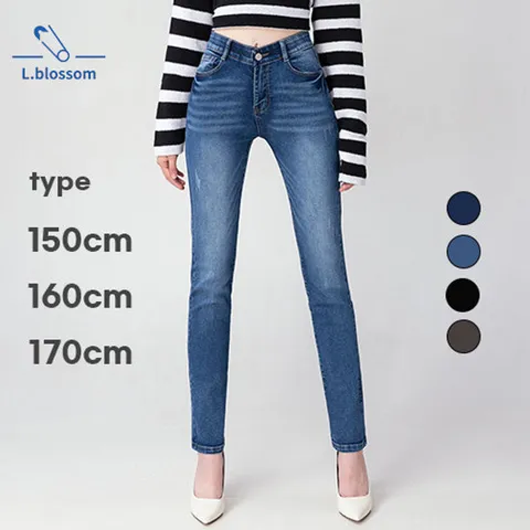 엘블로썸 여성용 스판좋은 히든밴드 슬림 일자 청바지 (3단기장)