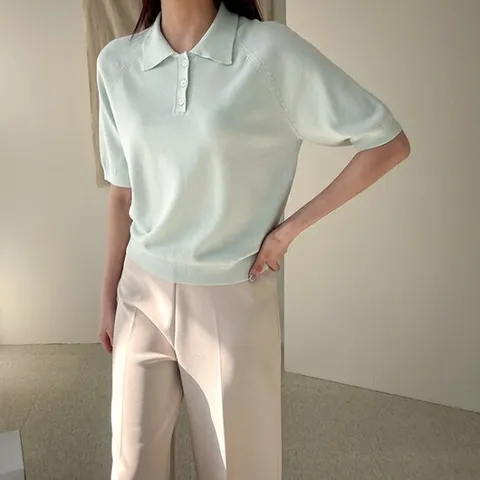 [어반프랑] 비피 카라 반팔 니트 티셔츠