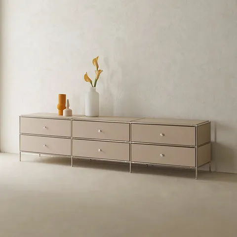 소소숲 트리코 15파이 모듈 낮은 거실장 2000 (서랍형)